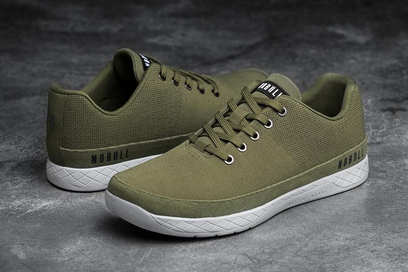 Olive Nobull Moss Canvas Men's Trainers | CA F1362D